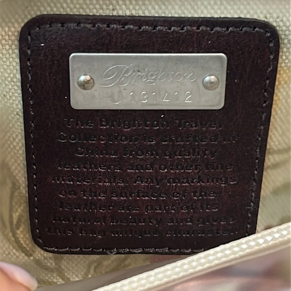 Brighton Lansky Brown Croc Embossed Leather Weekender Travel Duffle Bag